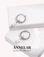 Pendientes colgantes de plata S925 con perlas naturales