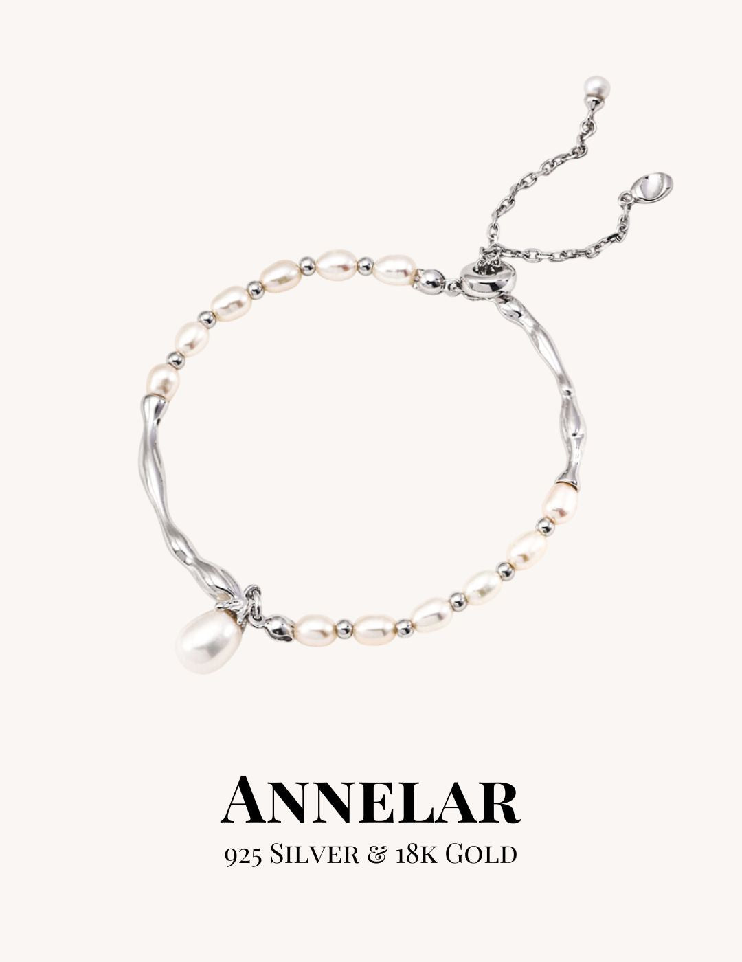 Pulsera de perlas naturales y plata de ley S925