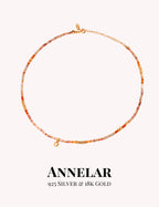 Collar de plata de ley S925 con ágata roja y hoja de arce