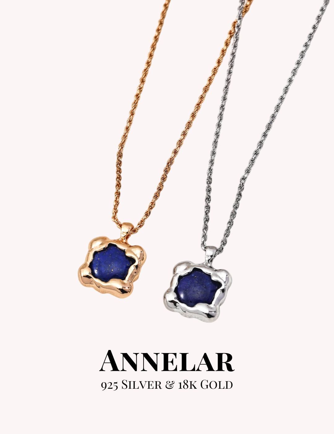 Minimalist Lapis Lazuli Pendant S925 Silver Necklace