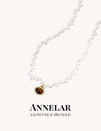 Collar de plata de ley S925 con perla natural y ojo de tigre