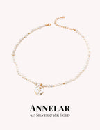 Collier en argent sterling 925 émaillé et perle naturelle