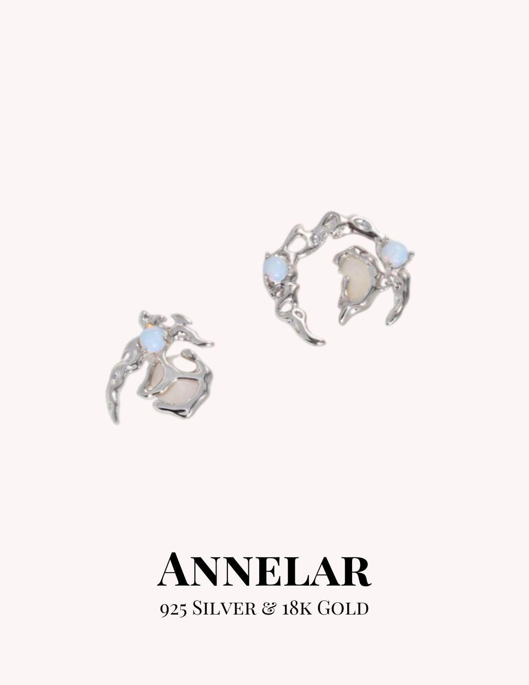 Asymmetric Opal & Mother of Pearl Earrings