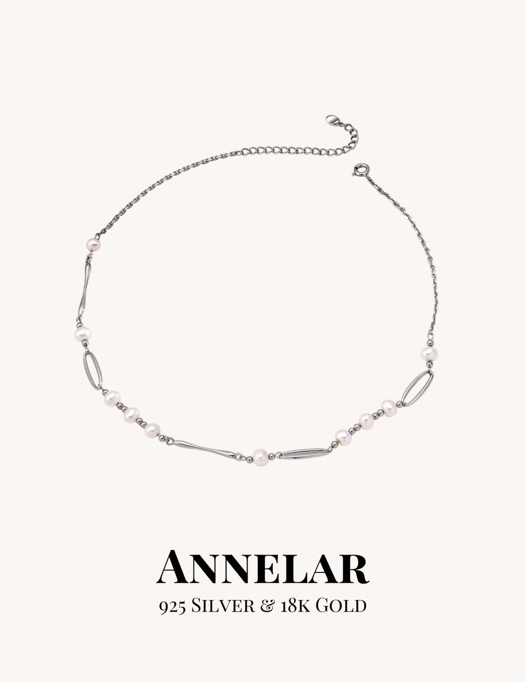 Collier de créateur en perles naturelles et argent sterling S925