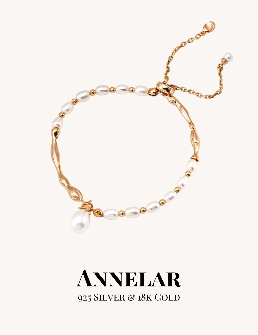 Pulsera de perlas naturales y plata de ley S925