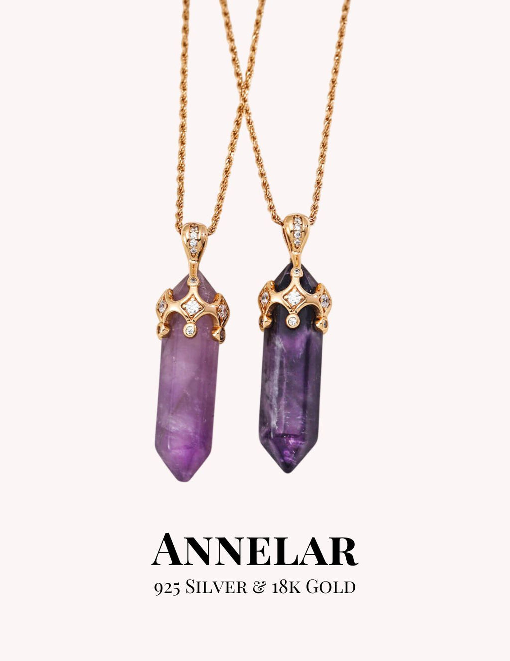 Amethyst & Zircon Pendant Necklace