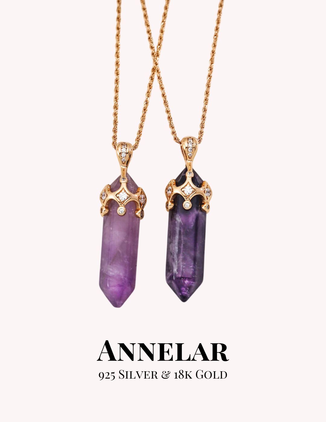 Amethyst & Zircon Pendant Necklace