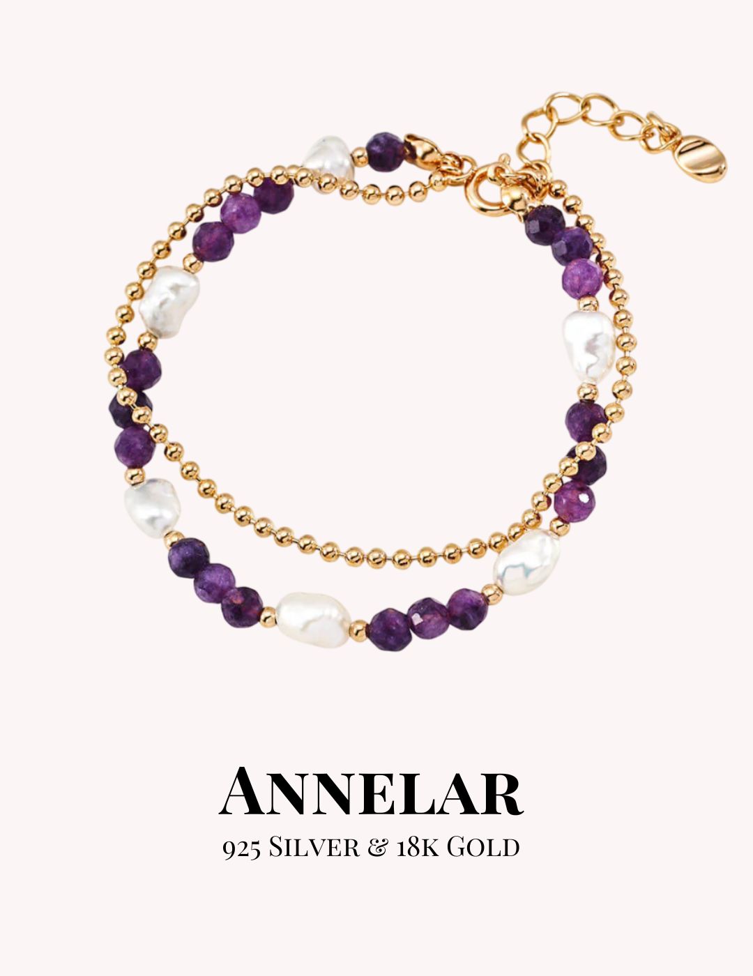 Natural Pearl & Amethyst Bracelet