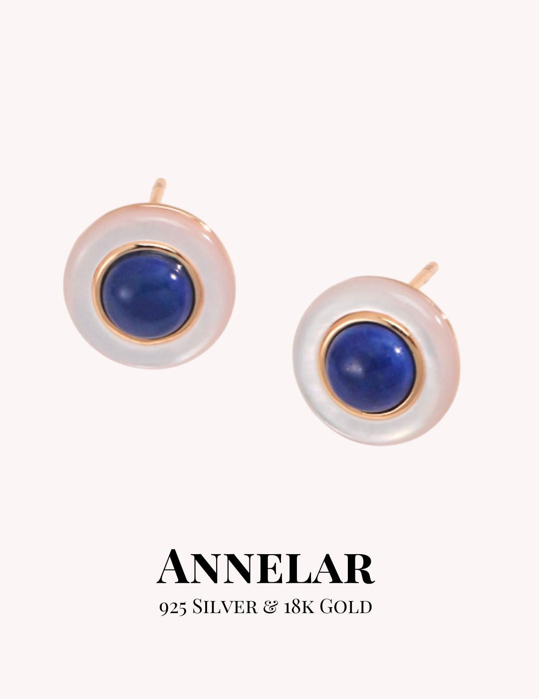 Boucles d'oreilles en coquillage lapis-lazuli et argent S925