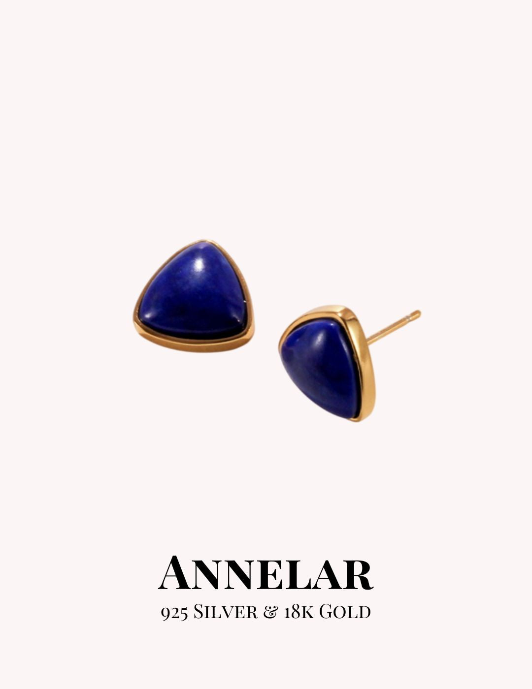 Boucles d'oreilles puces en argent sterling 925 et lapis-lazuli naturel