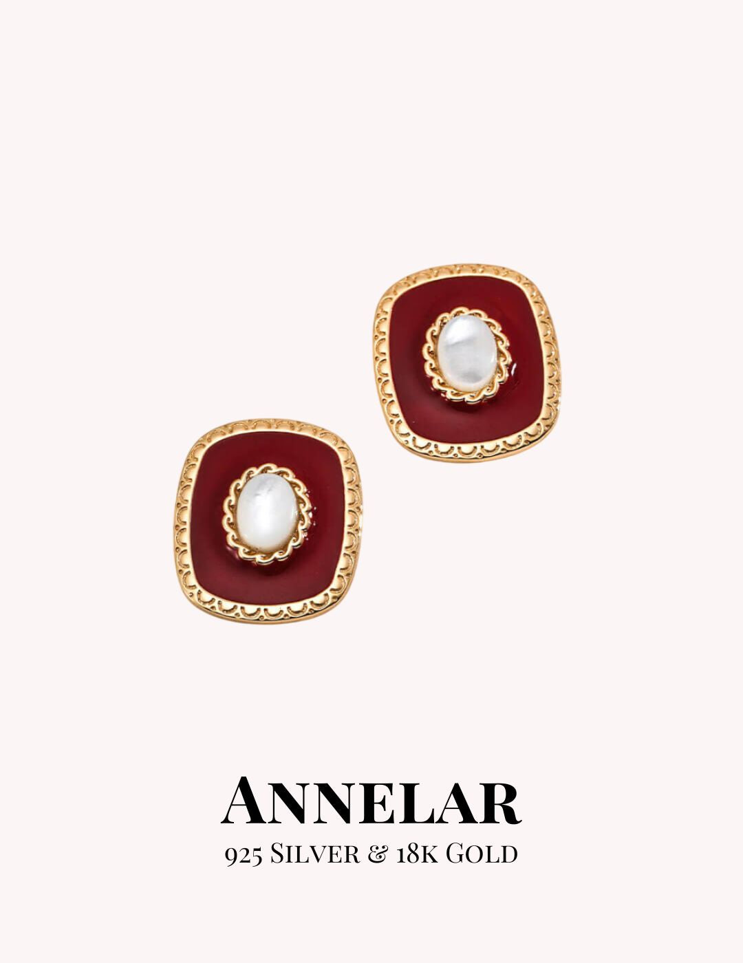 Enameling & Shell 925 Sterling Silver Earrings