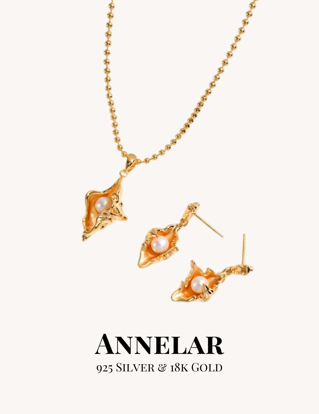 Conch Pearl Set (Necklace + Earrings)