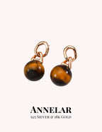 Pendientes colgantes de ojo de tigre natural en plata S925