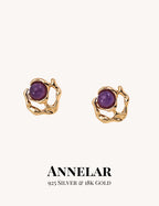 Pendientes minimalistas de amatista de diseño