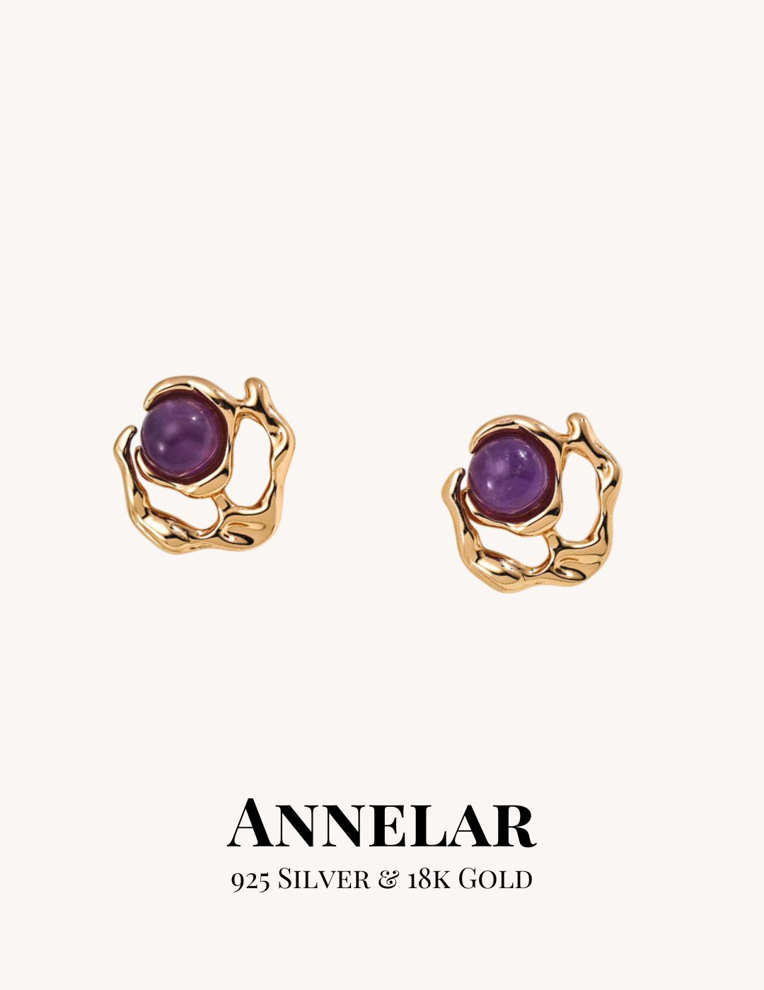 Boucles d'oreilles minimalistes en améthyste