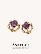 Pendientes minimalistas de amatista de diseño