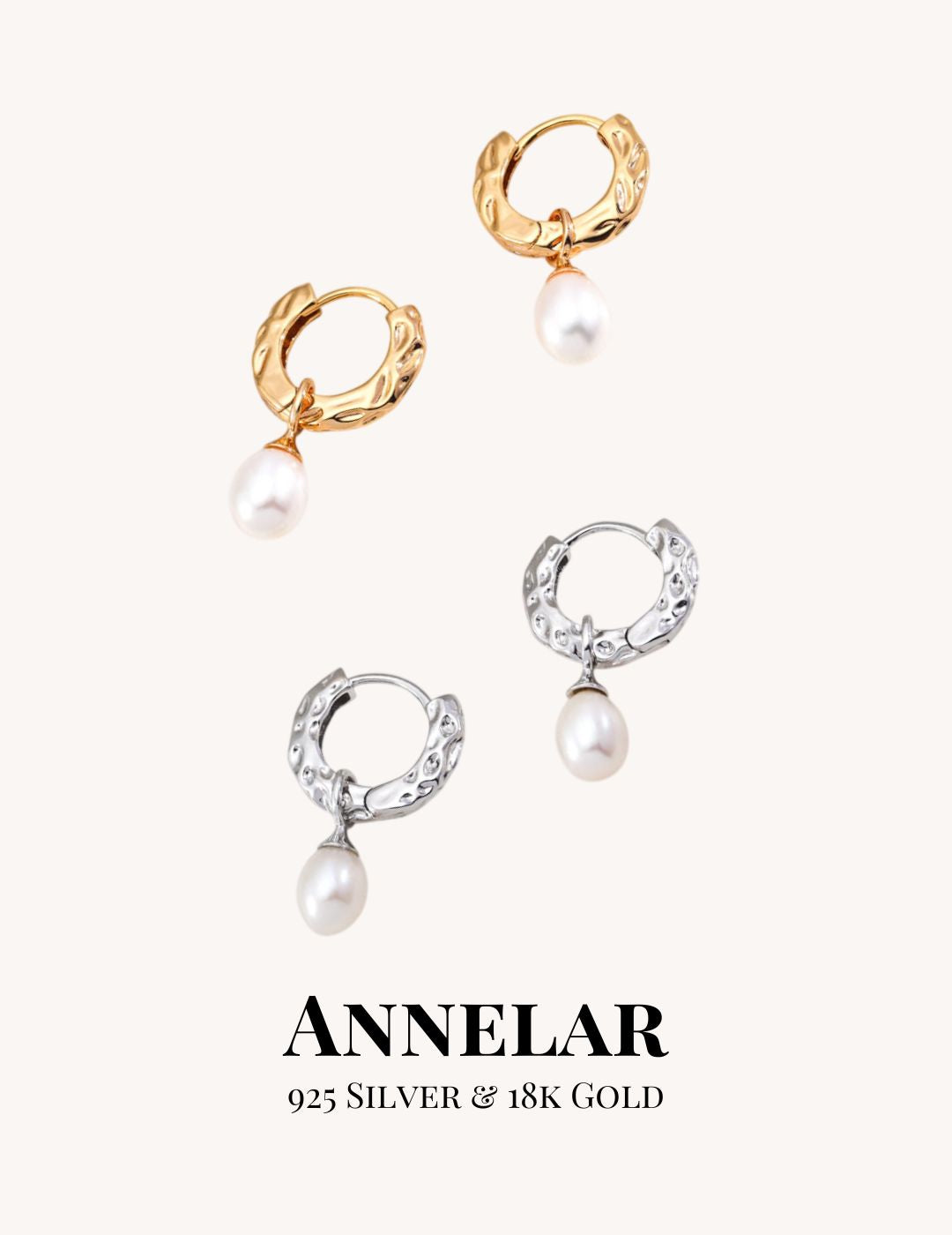 Pendientes retro de perlas naturales y plata de ley 925