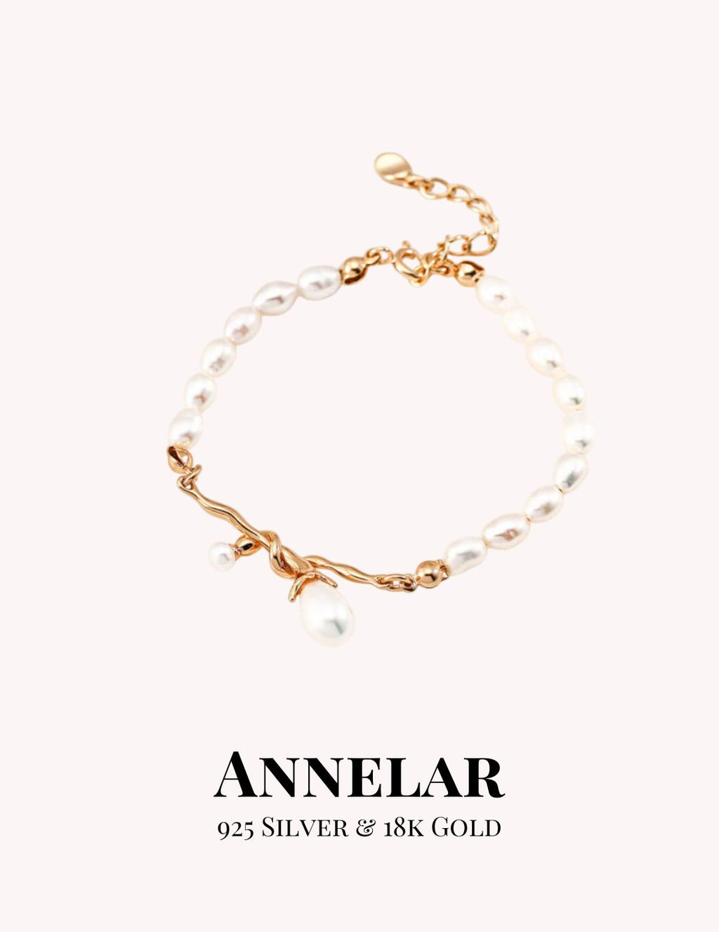 Pulsera tejida de plata de ley 925 con perlas naturales de agua dulce