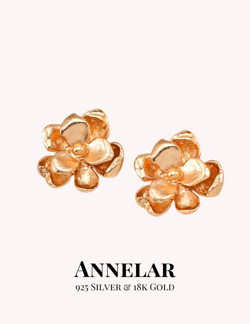 Boucles d'oreilles puces minimalistes à motif floral en argent S925