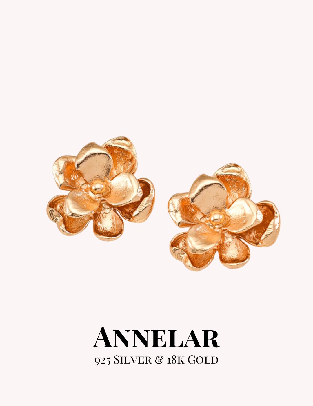 Pendientes minimalistas florales de plata S925