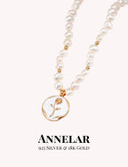 Collier en argent sterling 925 émaillé et perle naturelle