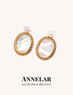 Boucles d'oreilles en perles naturelles et coquillage, argent S925