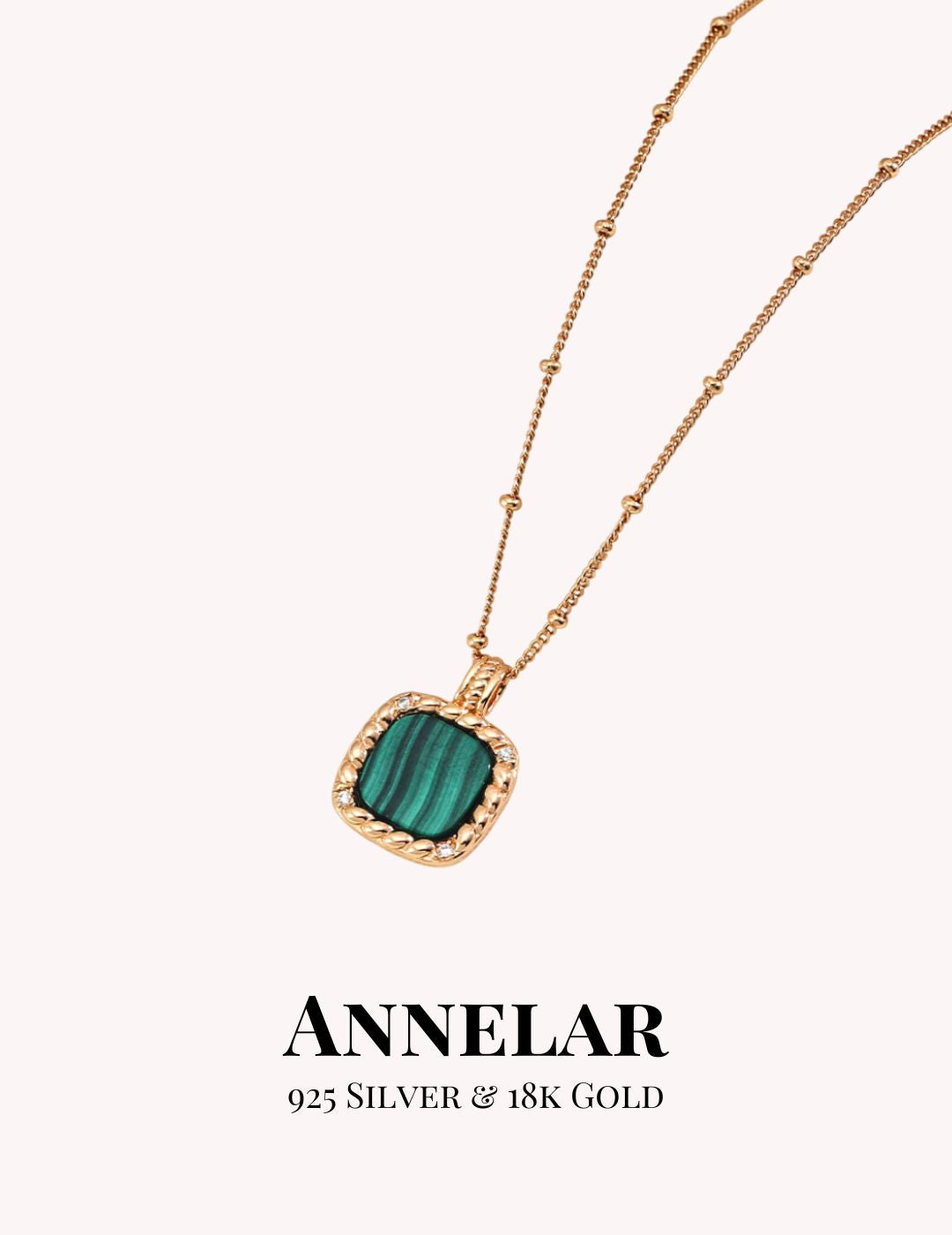 Zircon & Malachite Set (Necklace + Earrings)