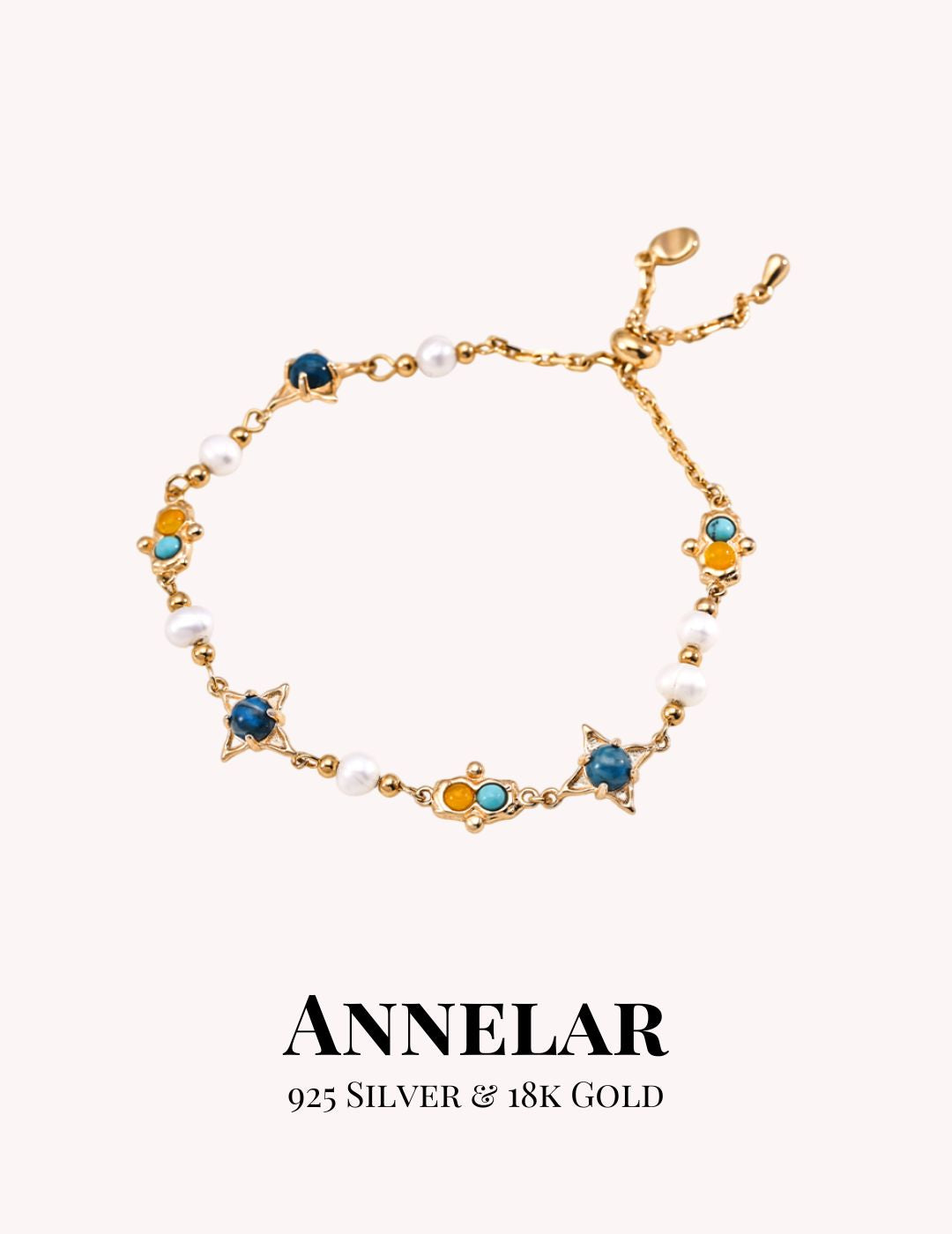 Natural Pearl, Turquoise & Chalcedony Bracelet