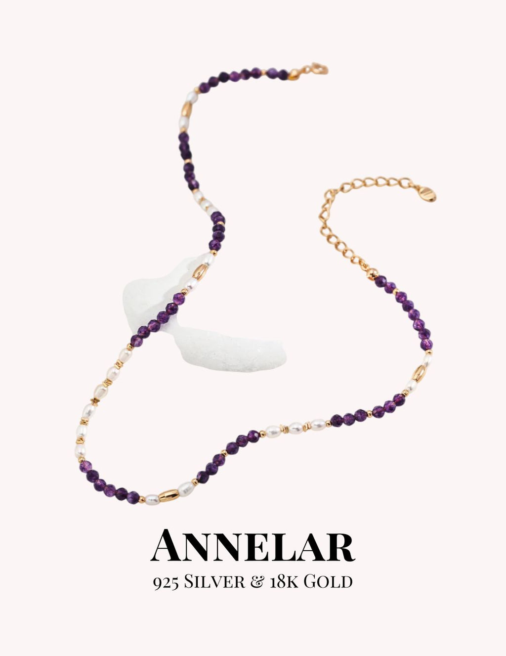 Natural Pearl & Amethyst S925 Sterling Silver Necklace