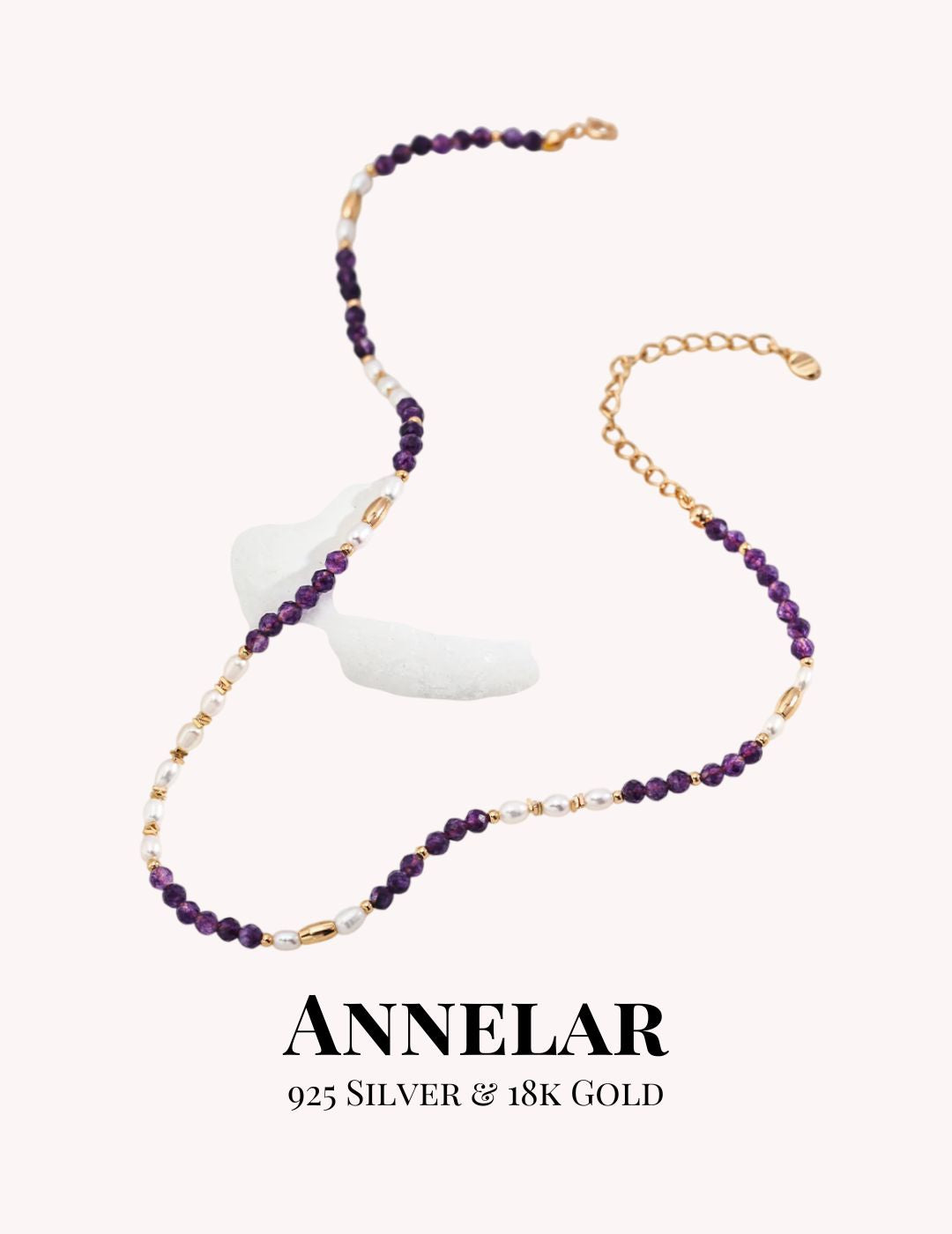 Natural Pearl & Amethyst S925 Sterling Silver Necklace