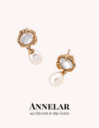 Pendientes de plata de ley 925 con perlas naturales y nácar