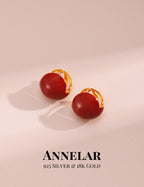Boucles d'oreilles pendantes en argent S925 émaillé rouge