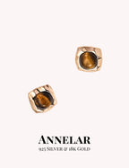 Boucles d'oreilles œil de tigre en argent sterling S925