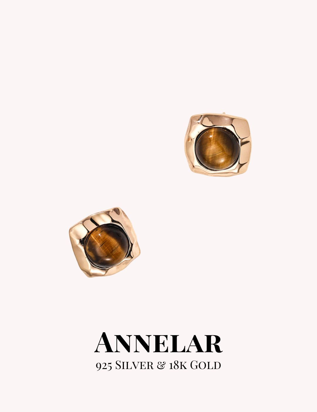 Boucles d'oreilles œil de tigre en argent sterling S925