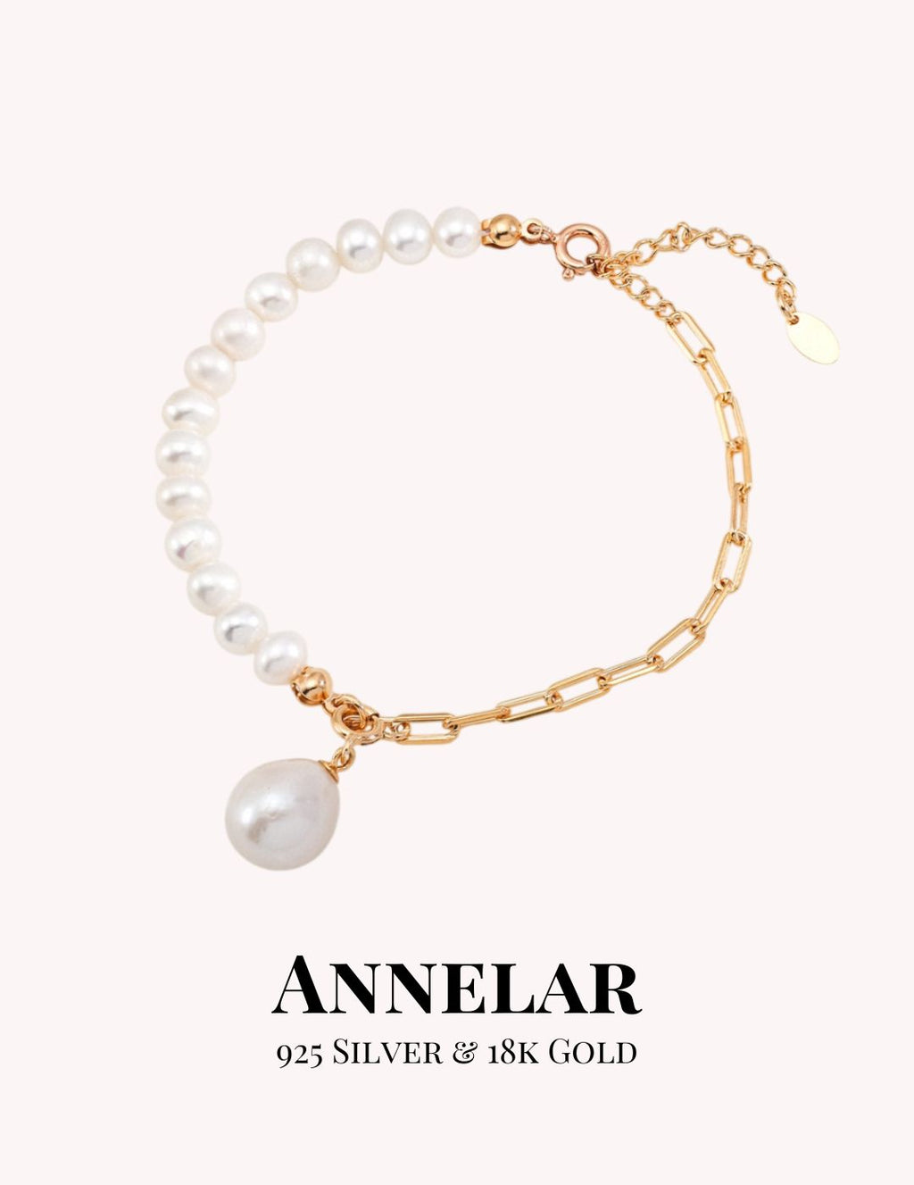 Pulsera de perlas barrocas y plata de ley S925