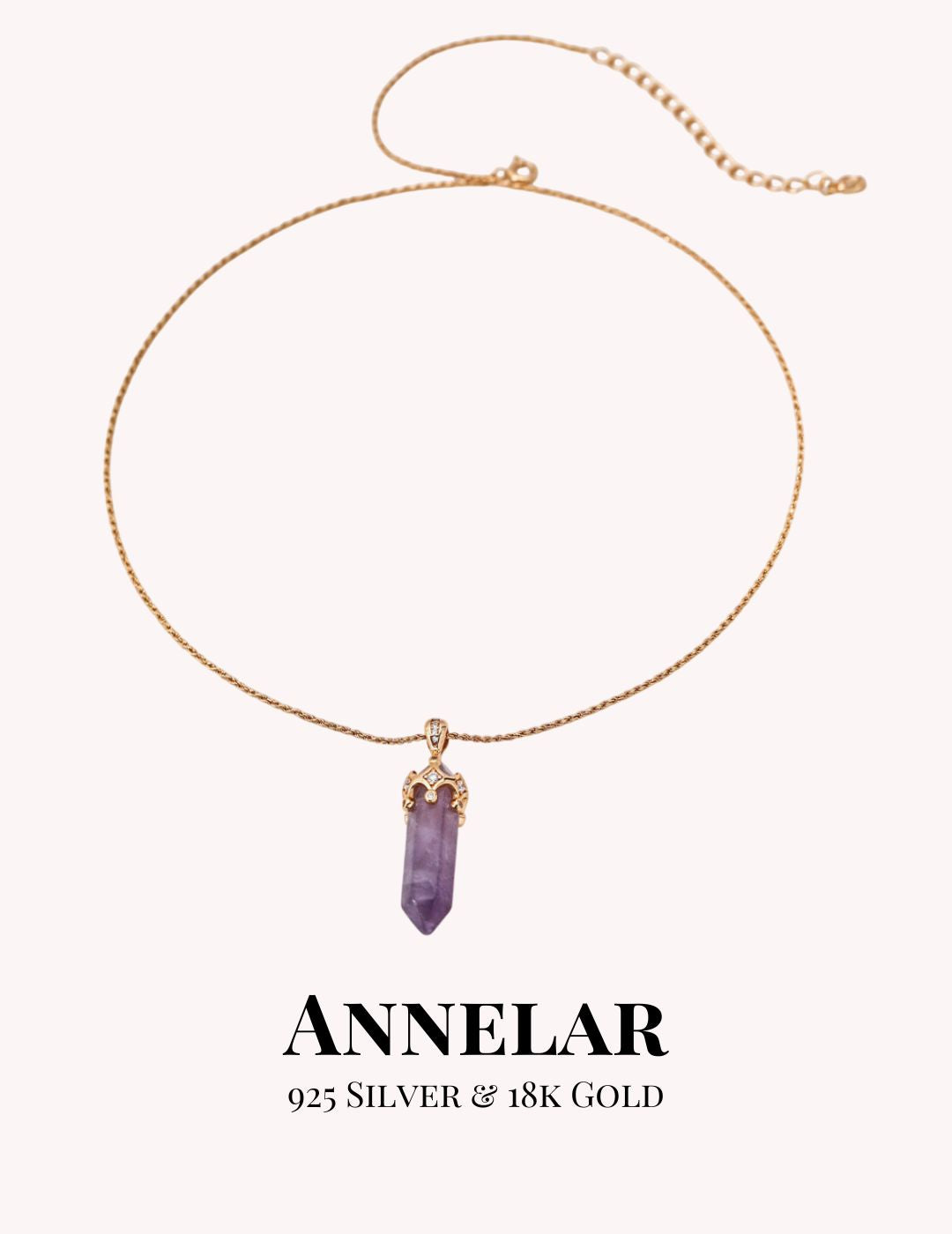Amethyst & Zircon Pendant Necklace