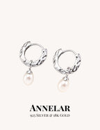 Pendientes retro de perlas naturales y plata de ley 925