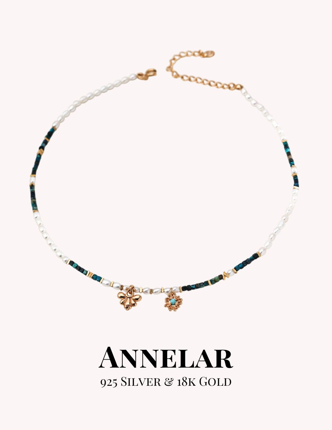 Natural Pearl Malachite Turquoise Necklace