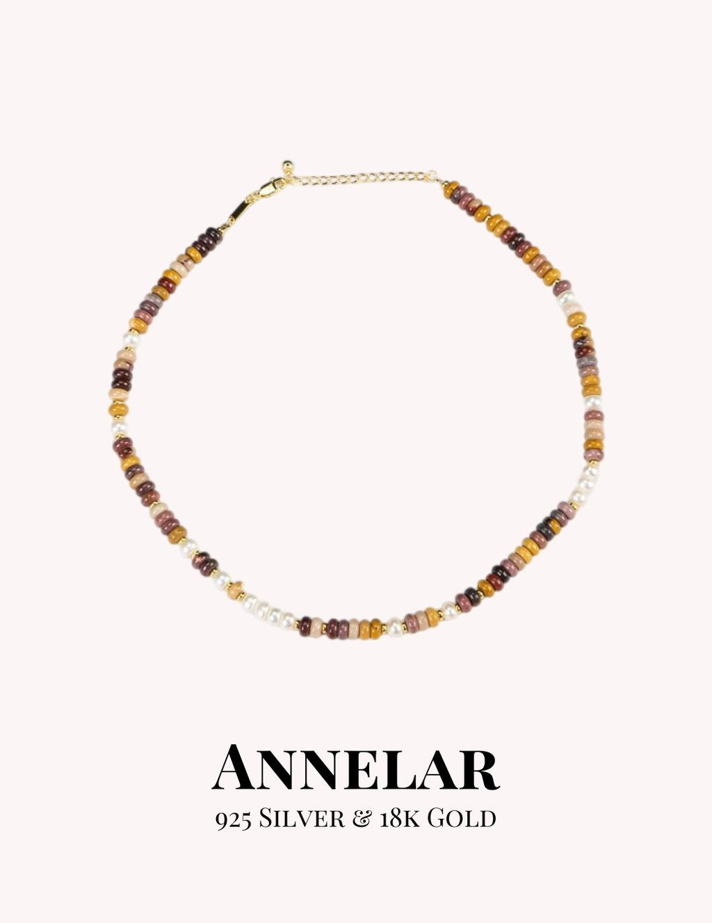 Collar de cuentas de ópalo de huevo natural y perlas