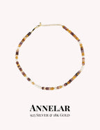 Collar de cuentas de ópalo de huevo natural y perlas