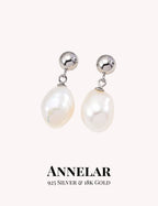 Baroque Natural Pearl 925 Sterling Silver Earrings