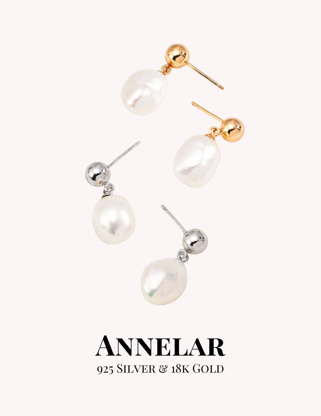 Baroque Natural Pearl 925 Sterling Silver Earrings