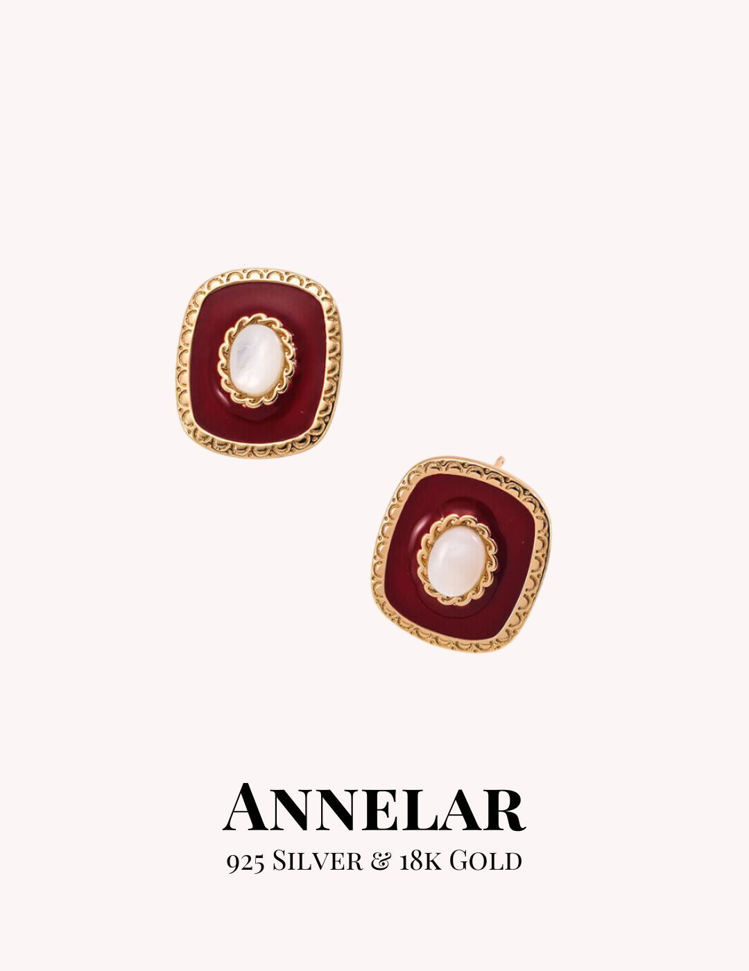 Enameling & Shell 925 Sterling Silver Earrings