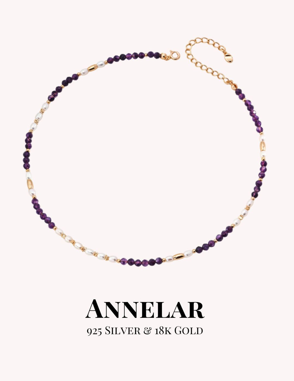 Natural Pearl & Amethyst S925 Sterling Silver Necklace