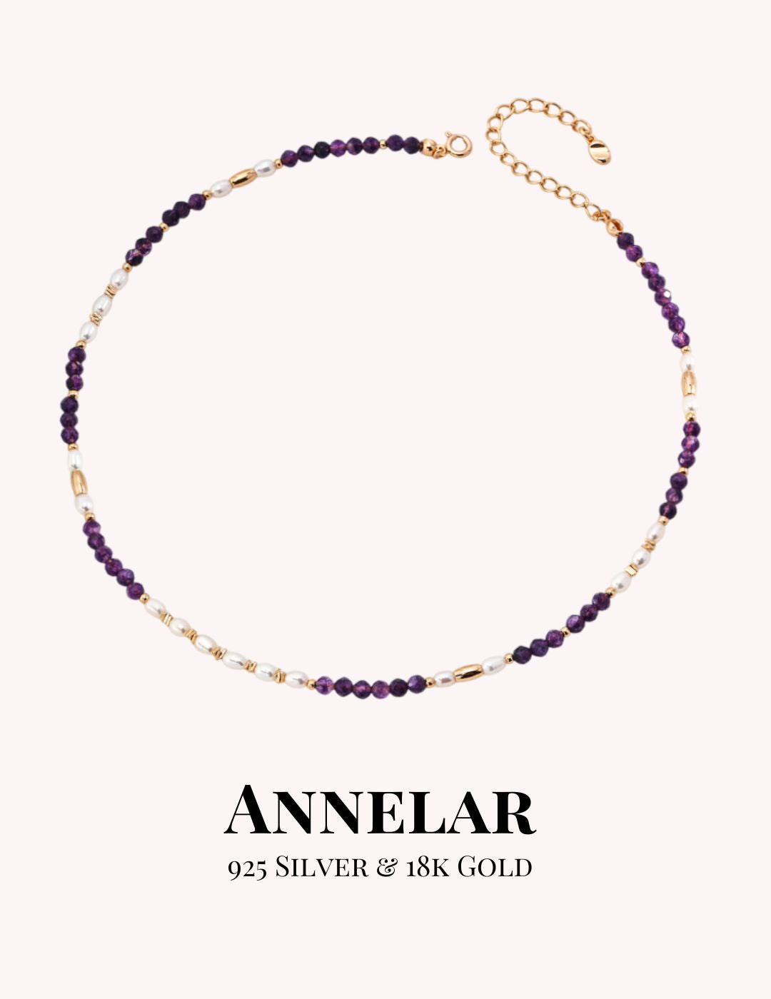 Natural Pearl & Amethyst S925 Sterling Silver Necklace