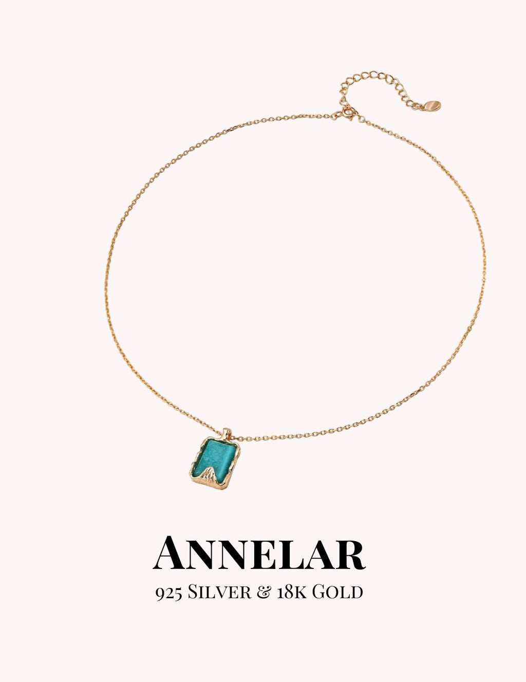 Collier minimaliste avec pendentif en amazonite et argent sterling S925