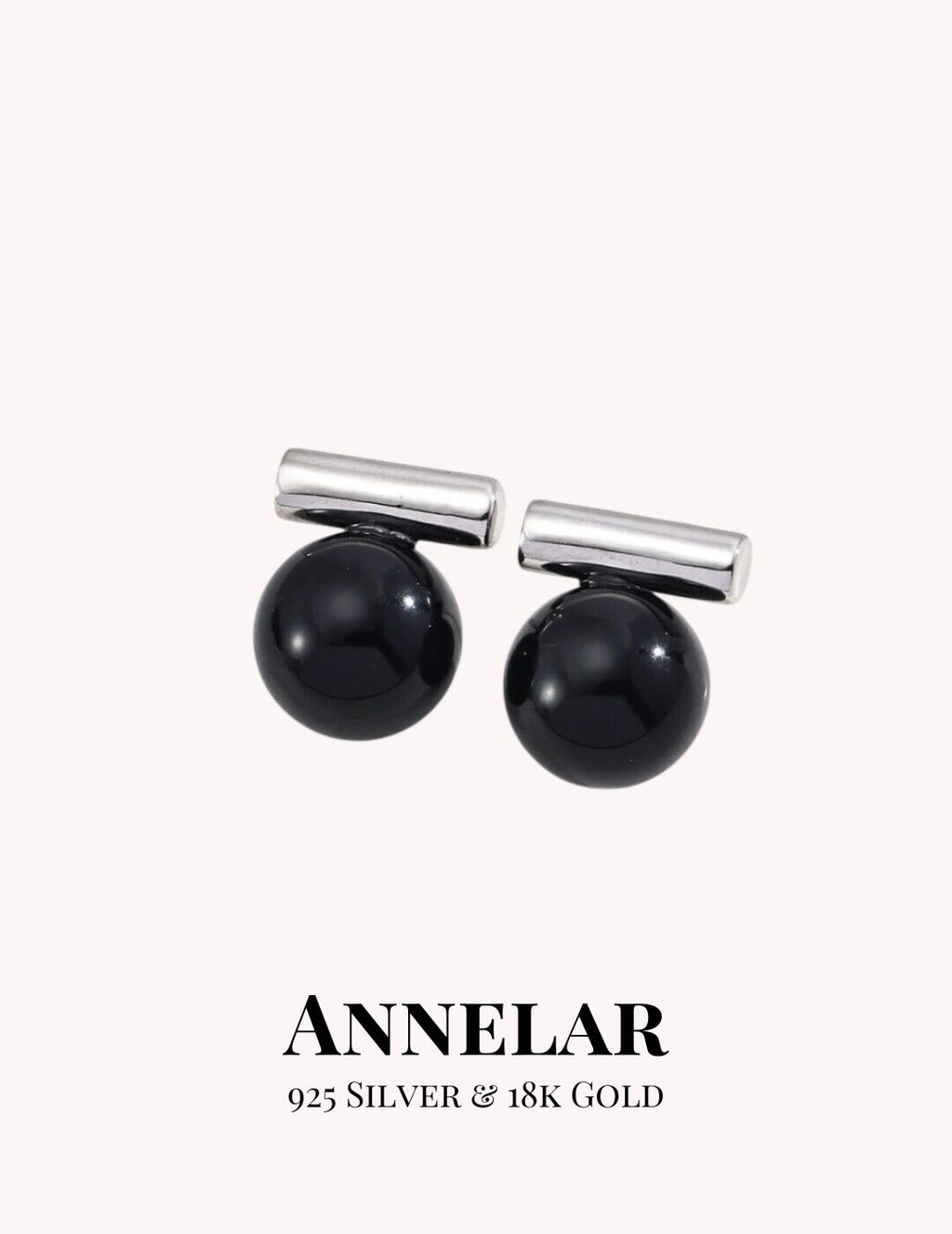 Pendientes de ónix negro natural