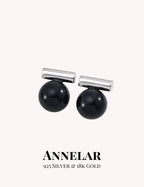 Pendientes de ónix negro natural