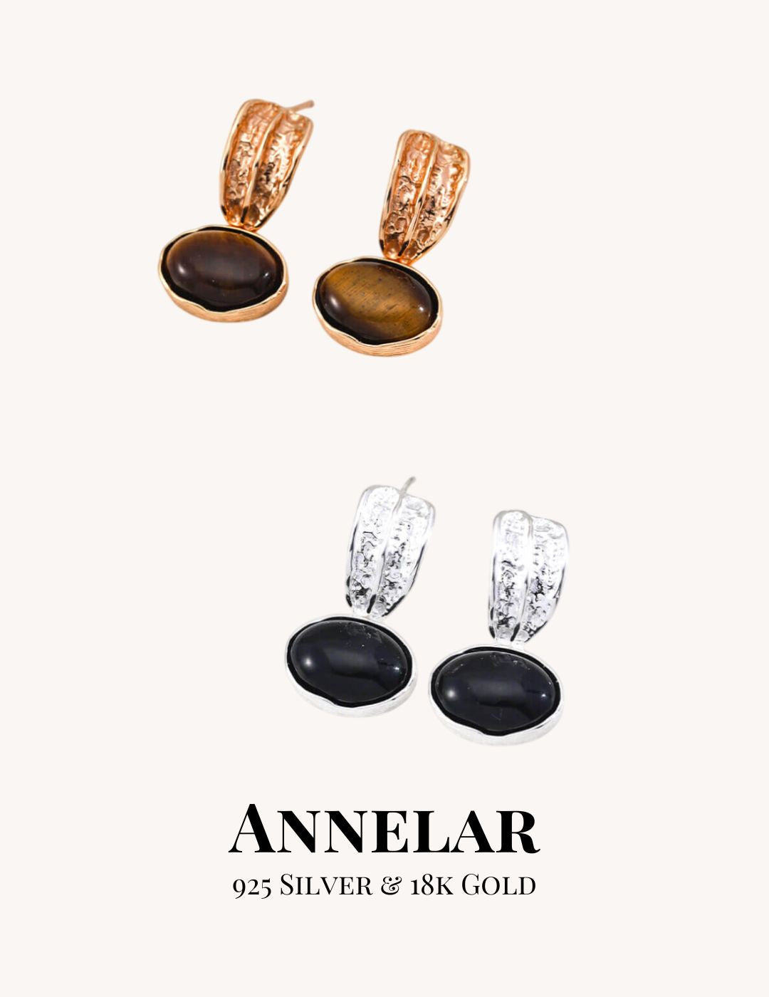 Black Onyx / Tiger's Eye Earrings