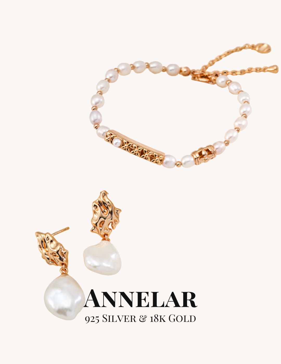 Pulsera de perlas naturales y plata de ley S925